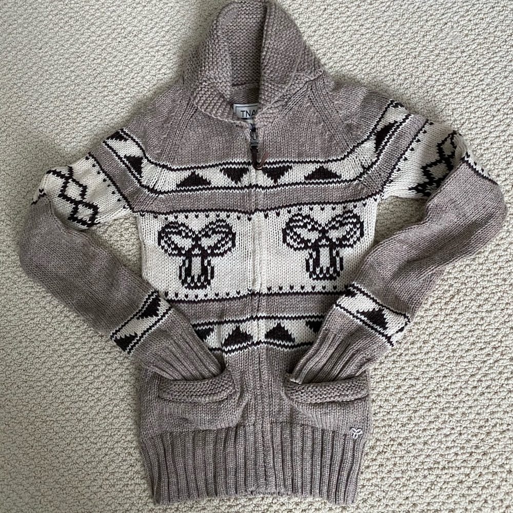 TNA lambswool zip up sweater (Size XS)